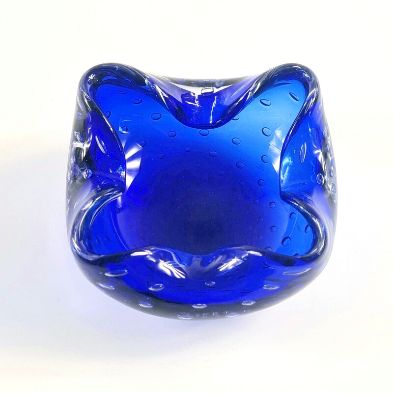 Vintage Murano Bullicante glass ashtray, 1960s