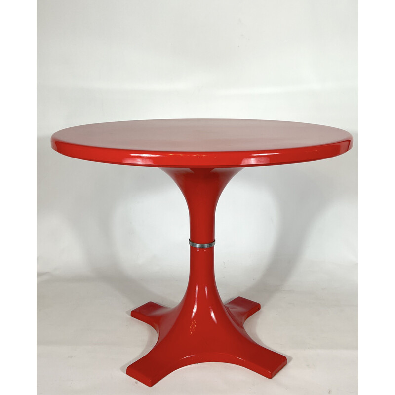 Table vintage rouge par Ignazio Gardella & Anna Castelli pour Kartell, 1960