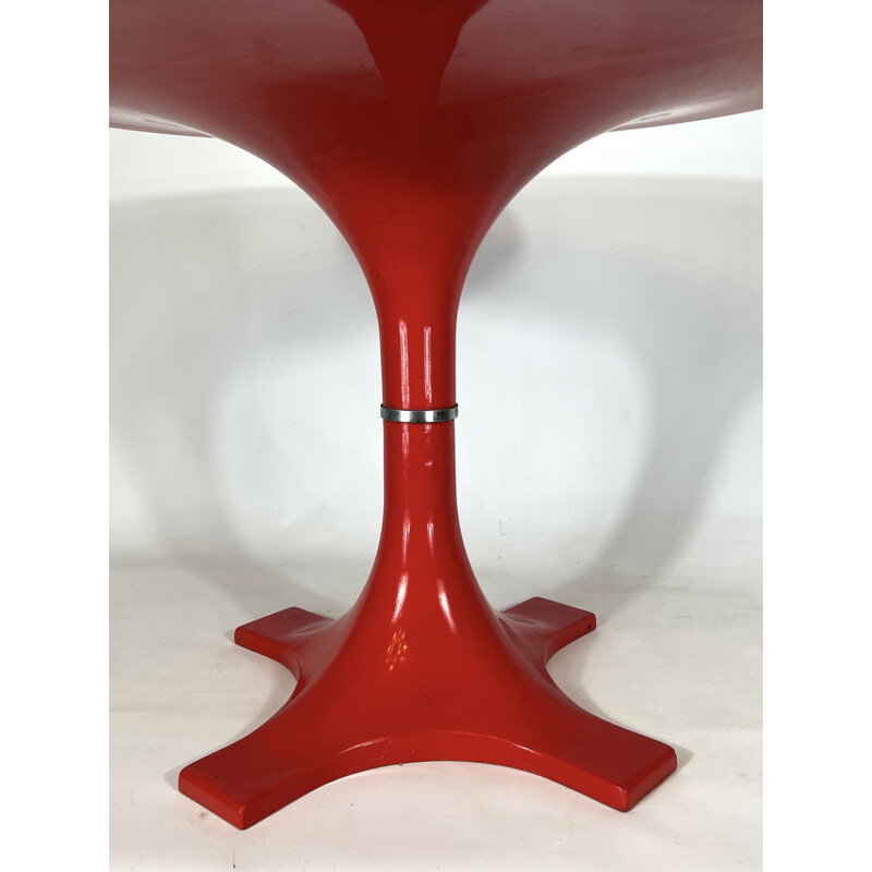 Table vintage rouge par Ignazio Gardella & Anna Castelli pour Kartell, 1960