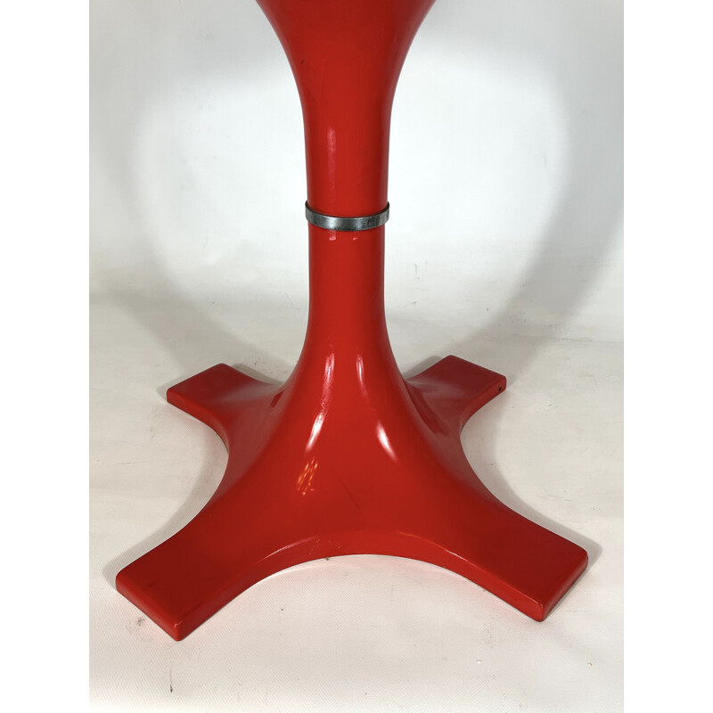 Table vintage rouge par Ignazio Gardella & Anna Castelli pour Kartell, 1960