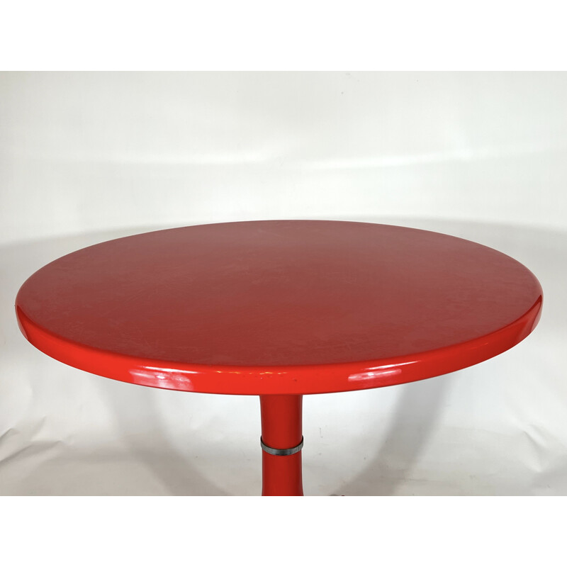 Table vintage rouge par Ignazio Gardella & Anna Castelli pour Kartell, 1960