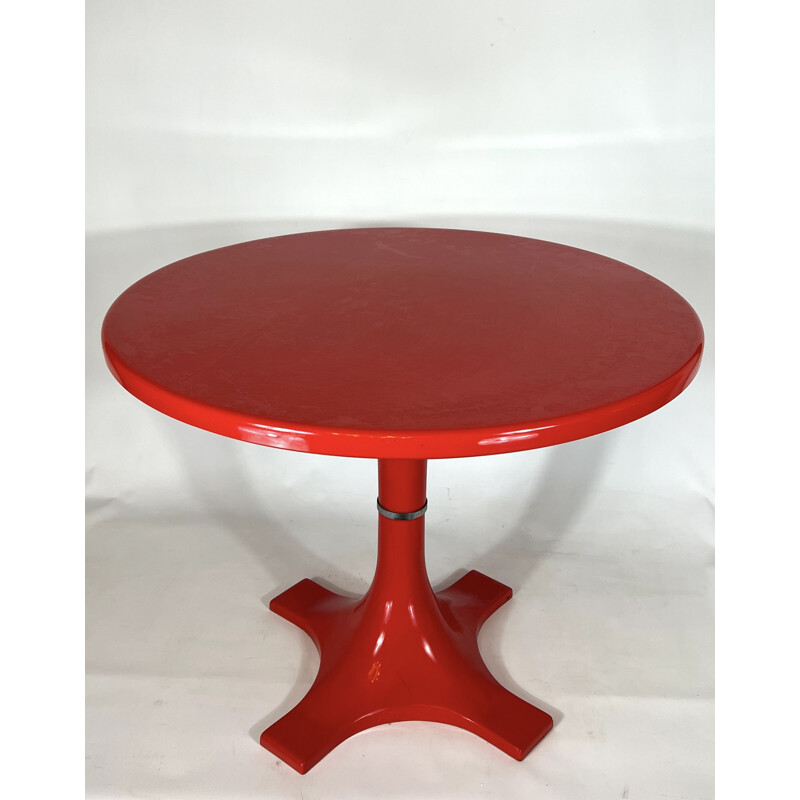 Table vintage rouge par Ignazio Gardella & Anna Castelli pour Kartell, 1960