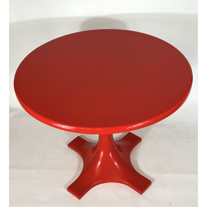 Table vintage rouge par Ignazio Gardella & Anna Castelli pour Kartell, 1960