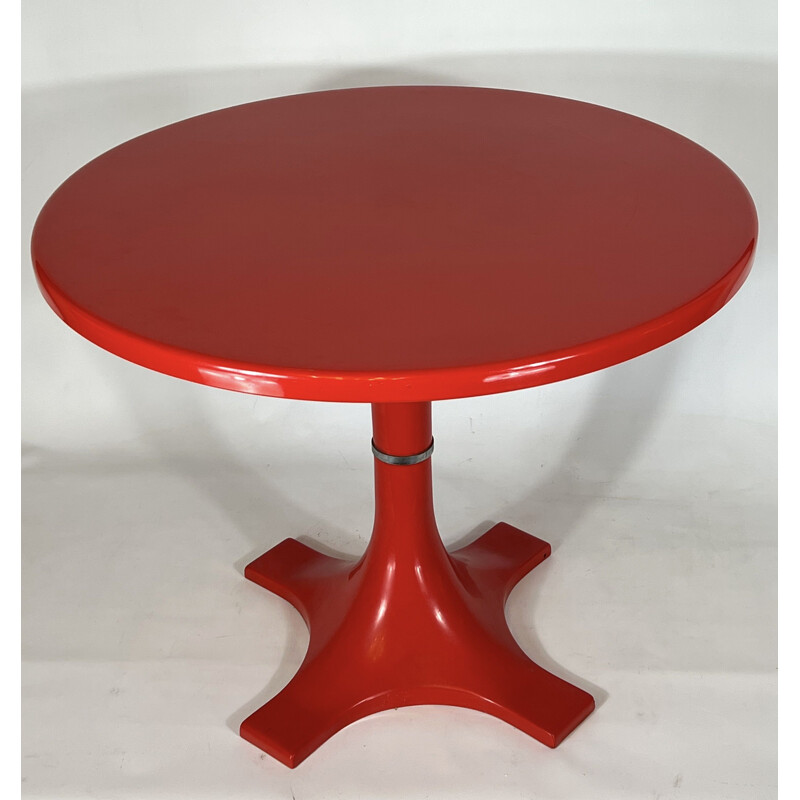 Vintage red dining table by Ignazio Gardella & Anna Castelli for Kartell, 1960s