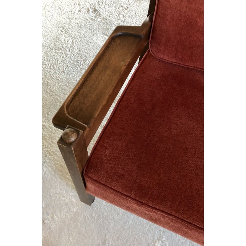 Vintage-Ecksofa aus Eiche von Robert Guillerme und Chambron, Frankreich 1960