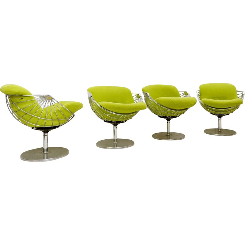 Set van 4 vintage Atomic stoelen van Rudi Verelst voor Novalux, België