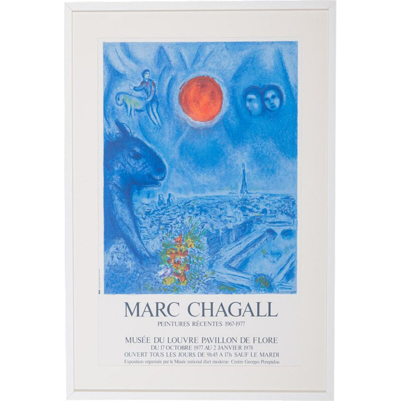 Oude tentoonstellingsposter van Marc Chagall