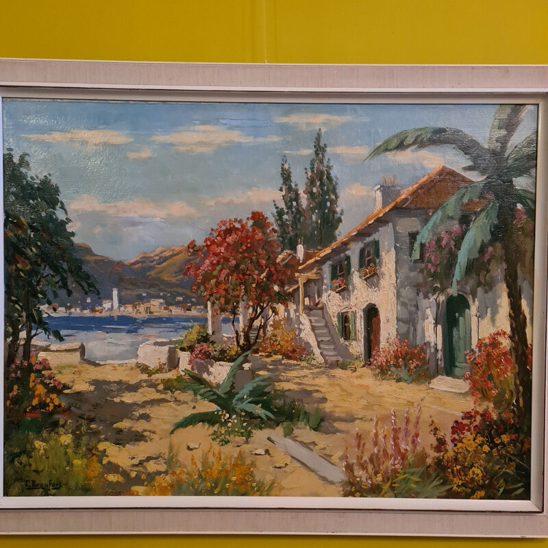 Vintage Mediterranean painting signed C. Beaufort