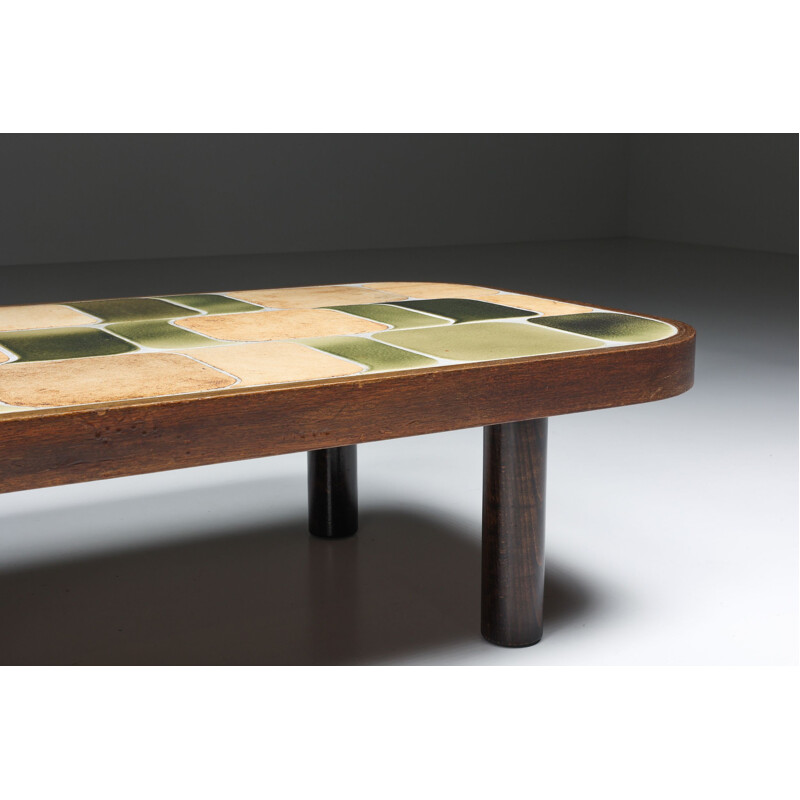 Table basse vintage "Shogun" en céramique par Roger Capron, France 1960