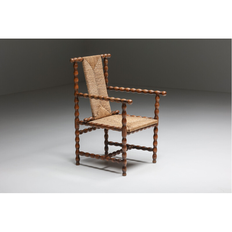 Vintage Jugendstil light eboni armchair by Josef Zotti, 1911