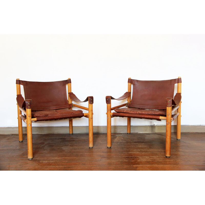 Pair of vintage Sirocco armchairs by Arne Norell, 1954