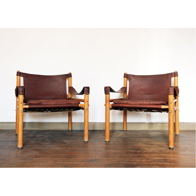Pair of vintage Sirocco armchairs by Arne Norell, 1954
