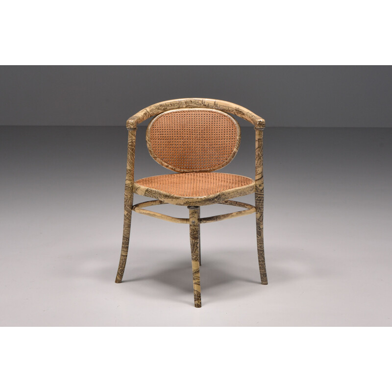 Vintage Thonet rotan fauteuil, 1905
