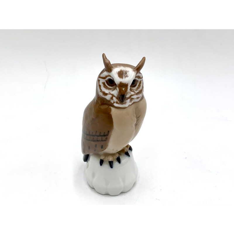 Figurine vintage en porcelaine d'un hibou par Bing et Grondahl, Danemark 1970