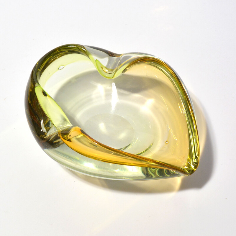 Vintage glass ashtray by Emanuel Beranek for Skrdlovice, Czechoslovakia 1960