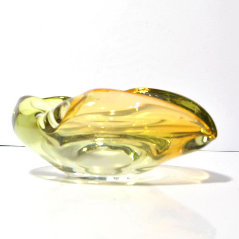 Vintage glass ashtray by Emanuel Beranek for Skrdlovice, Czechoslovakia 1960