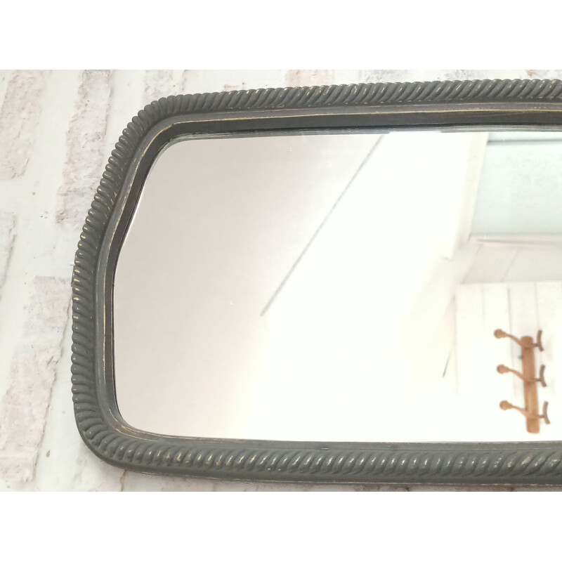 Vintage mirror with grey and gold patina