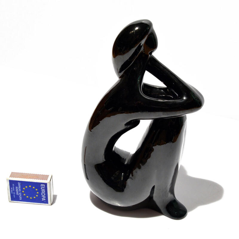 Vintage figure of a seated nude woman by J. Forejtová for Keramo Kostelec, Czechoslovakia 1960