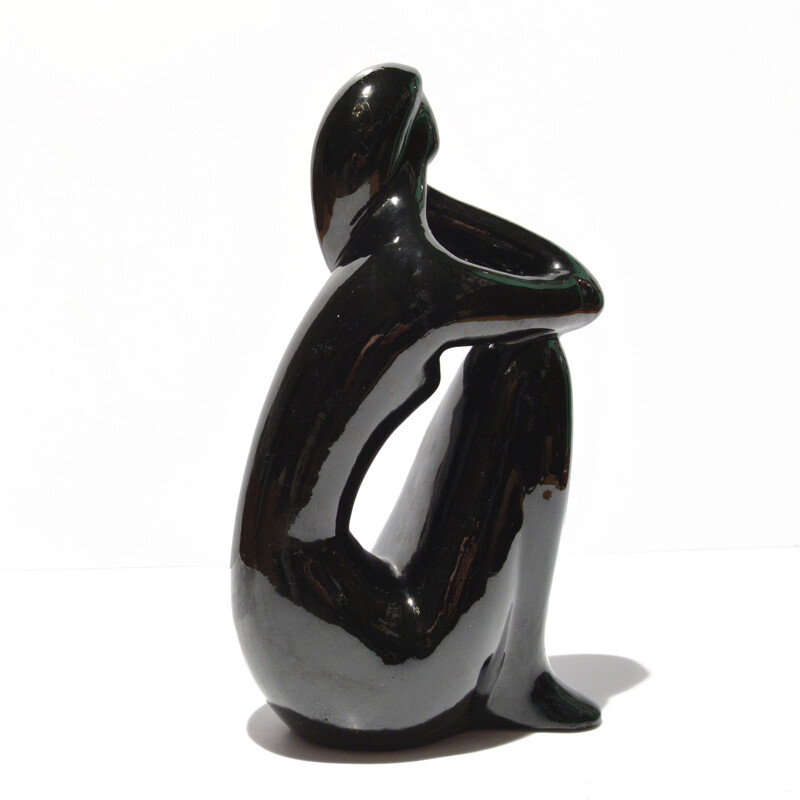 Vintage figure of a seated nude woman by J. Forejtová for Keramo Kostelec, Czechoslovakia 1960