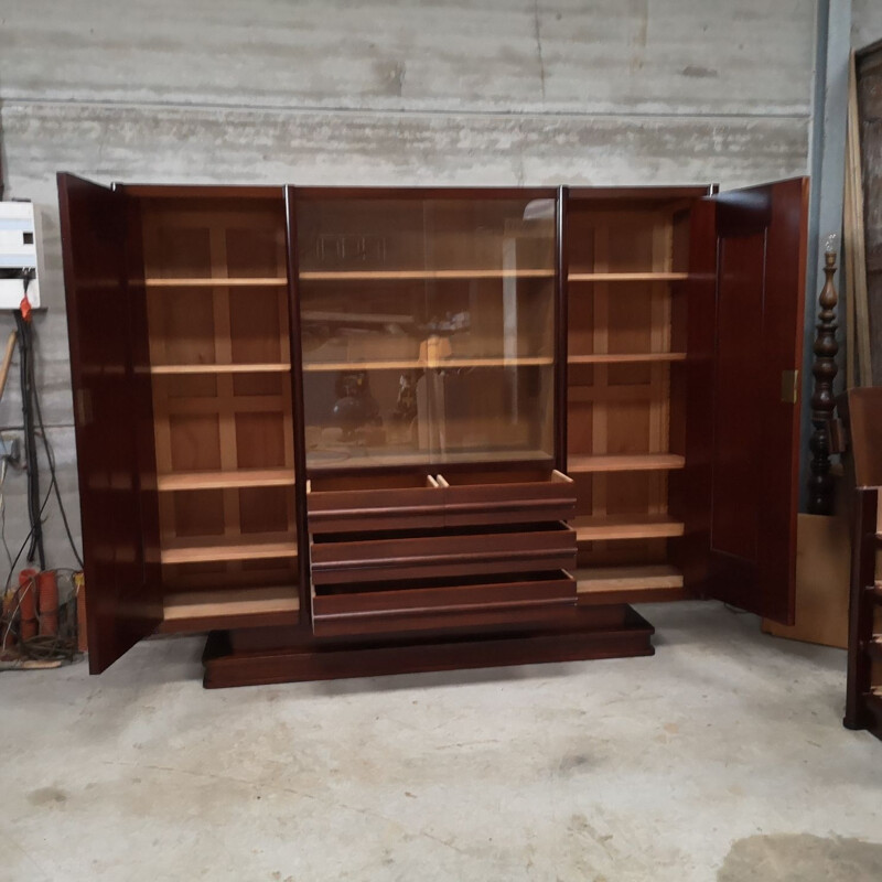 Vintage Art Deco mahogany bookcase, 1940