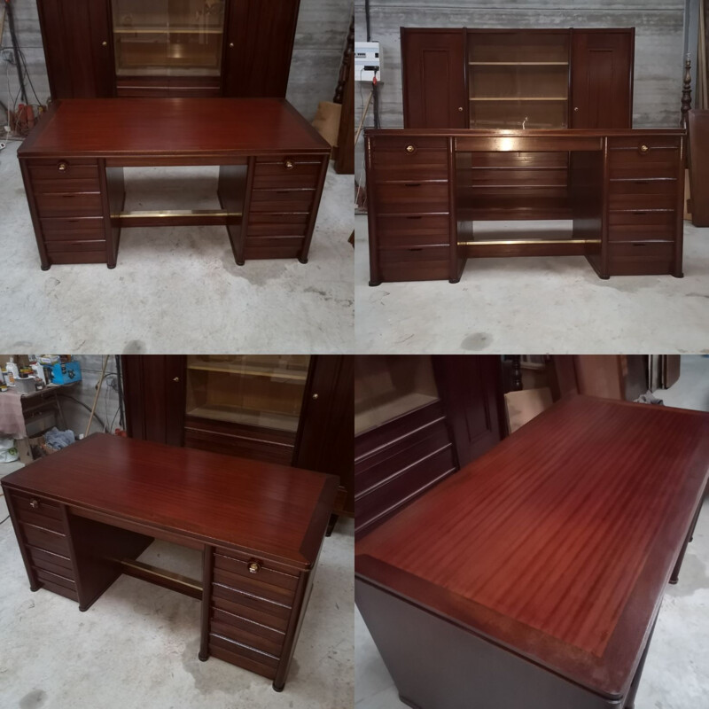 Vintage Art Deco mahogany bookcase, 1940