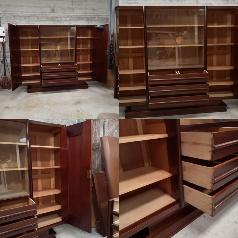 Vintage Art Deco mahogany bookcase, 1940