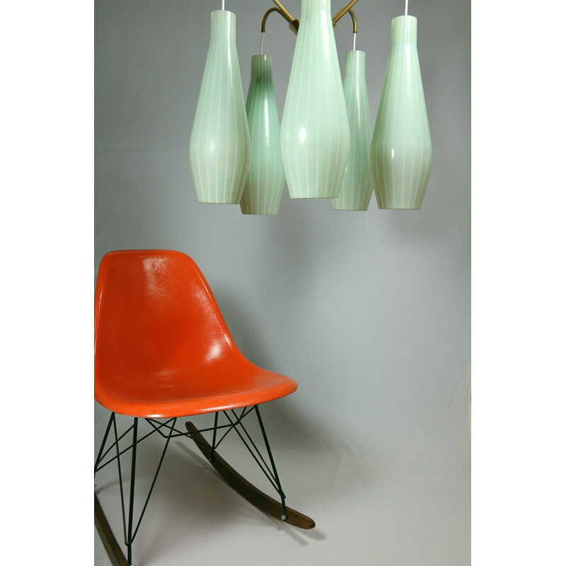 Vintage Sputnik chandelier mint color, 1950s