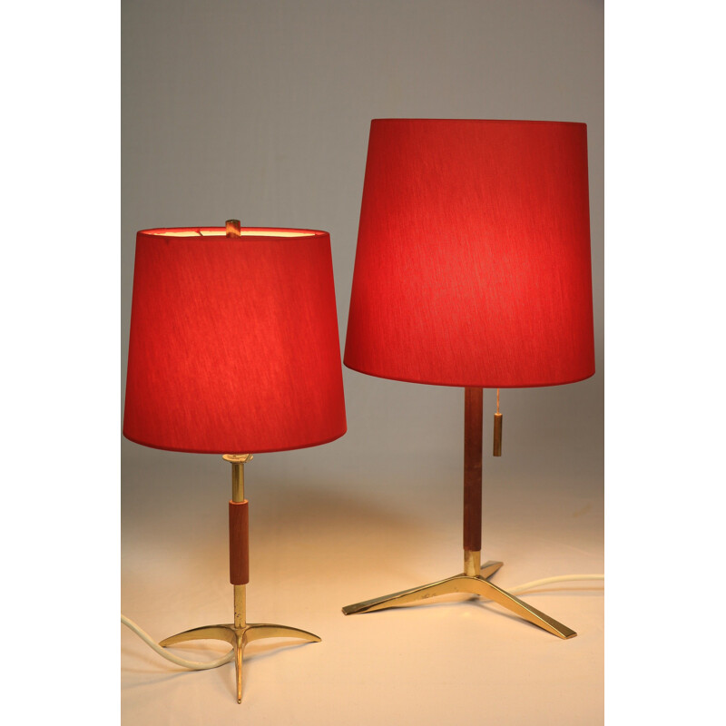 Pair of vintage tripod table lamps by Kalmar, Austria 1950s