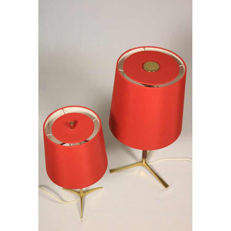 Pair of vintage tripod table lamps by Kalmar, Austria 1950s