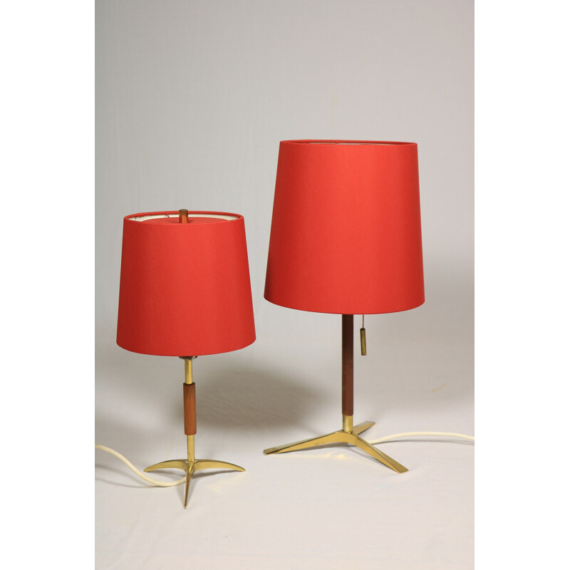 Pair of vintage tripod table lamps by Kalmar, Austria 1950s