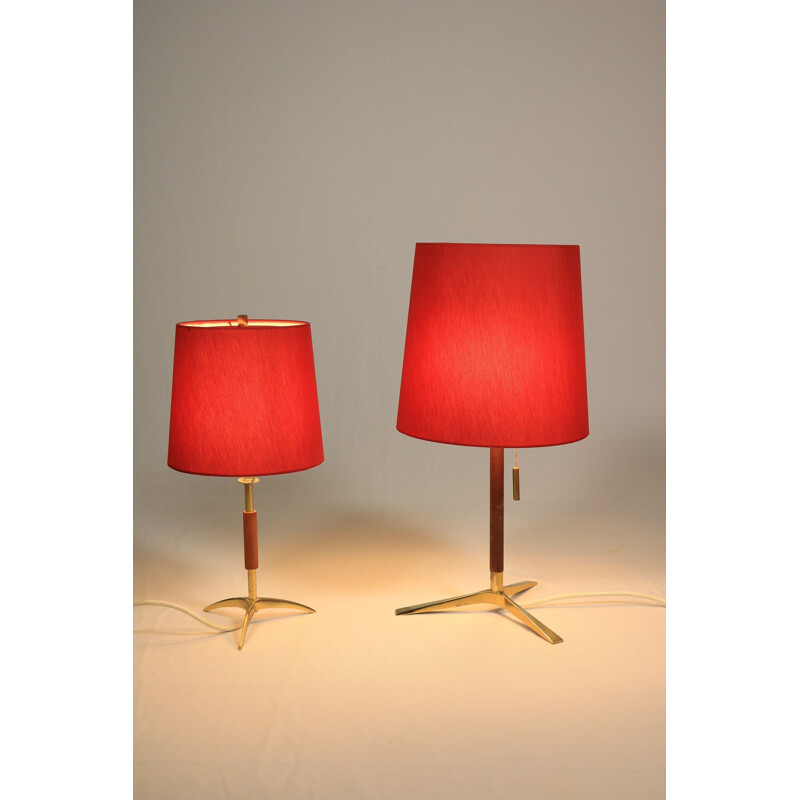 Pair of vintage tripod table lamps by Kalmar, Austria 1950s