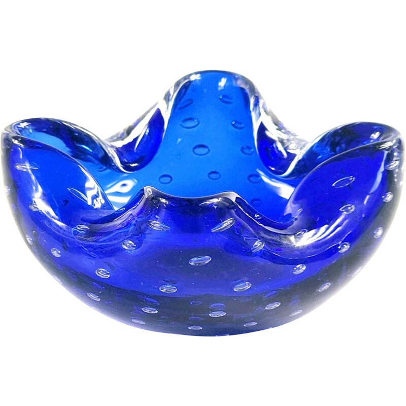 Vintage Murano Bullicante glass ashtray, 1960s