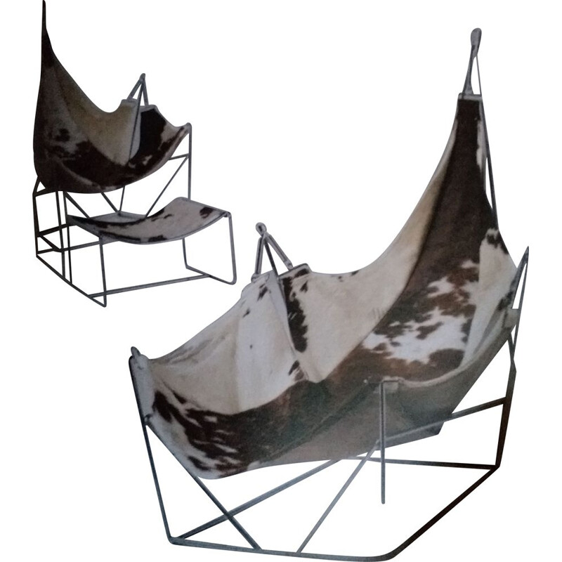 Vintage stainless steel hammock set, 1972