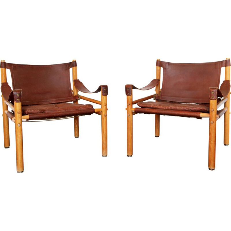 Pair of vintage Sirocco armchairs by Arne Norell, 1954