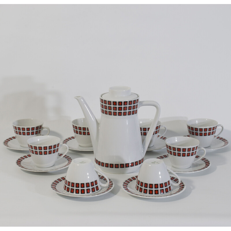 Vintage porcelain coffee set by Cora for Seltmann Weiden, 1960