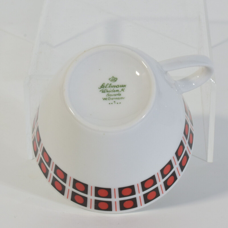 Vintage porcelain coffee set by Cora for Seltmann Weiden, 1960