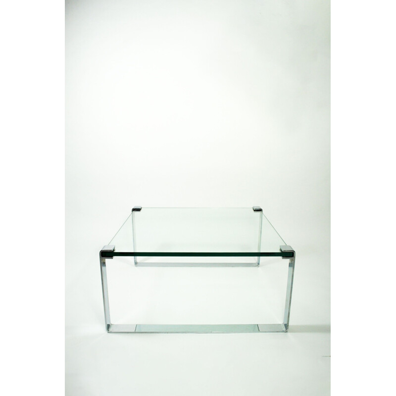 Mesa de centro vintage de cristal 'Klassik 1022' de Peter Draenert para Draenert, Alemania 1960