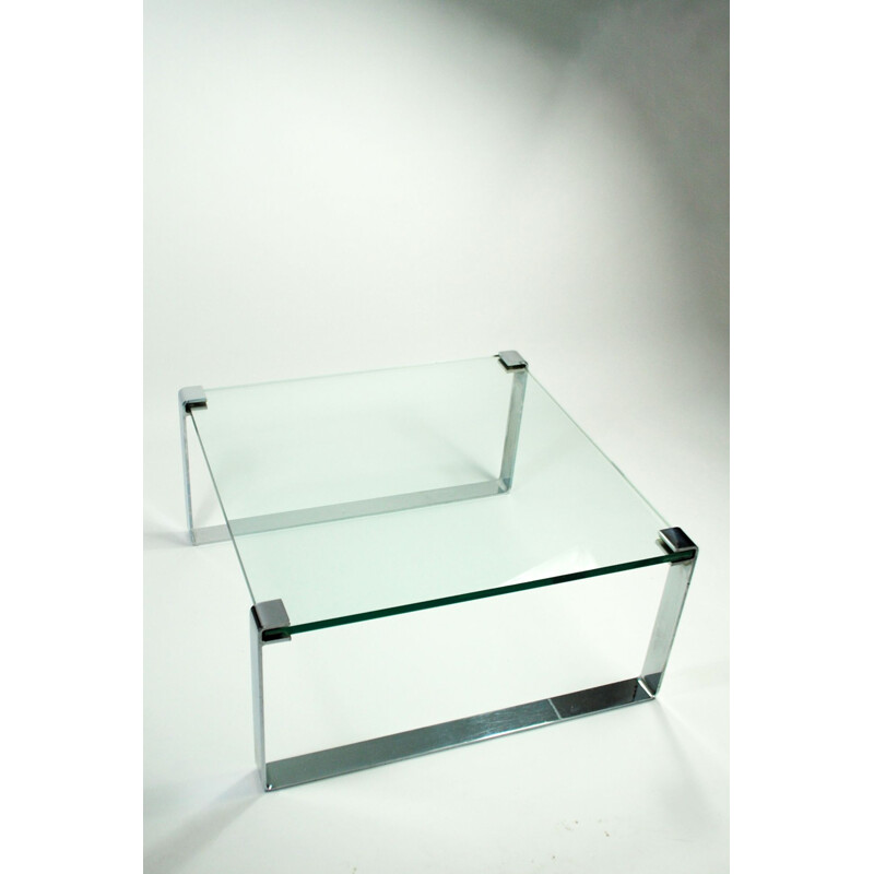 Vintage glass coffee table 'Klassik 1022' by Peter Draenert for Draenert, Germany 1960