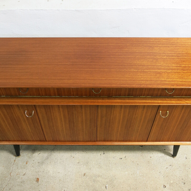 Credenza vintage in tola su gambe da ebanista di E Gomme per G-Plan, Regno Unito 1950