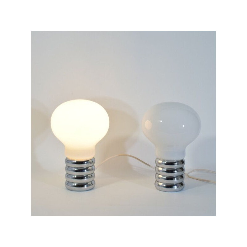 Coppia di lampade vintage Bulb opal di Ingo Maurer, 1966