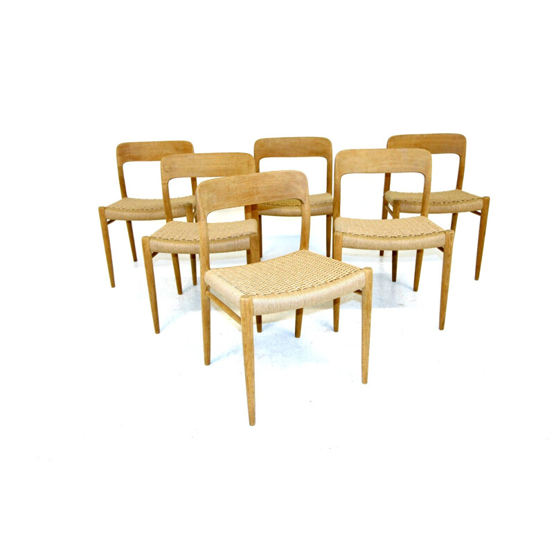 Lot de 6 chaises vintage par Niels o Møller pour Jl Møller, 1960