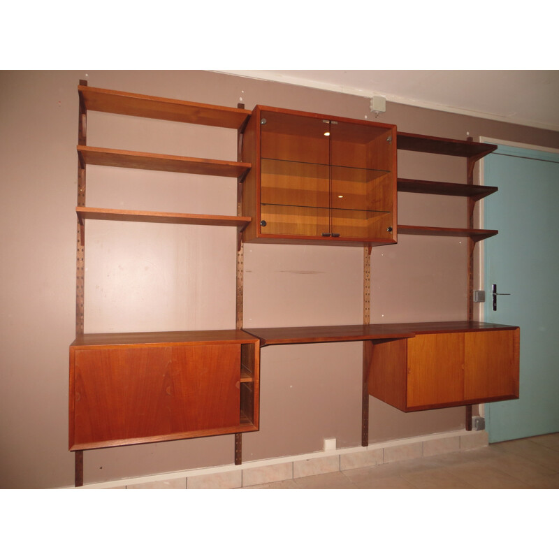 Scandinavian wall unit in teak, Poul CADOVIUS - 1960s