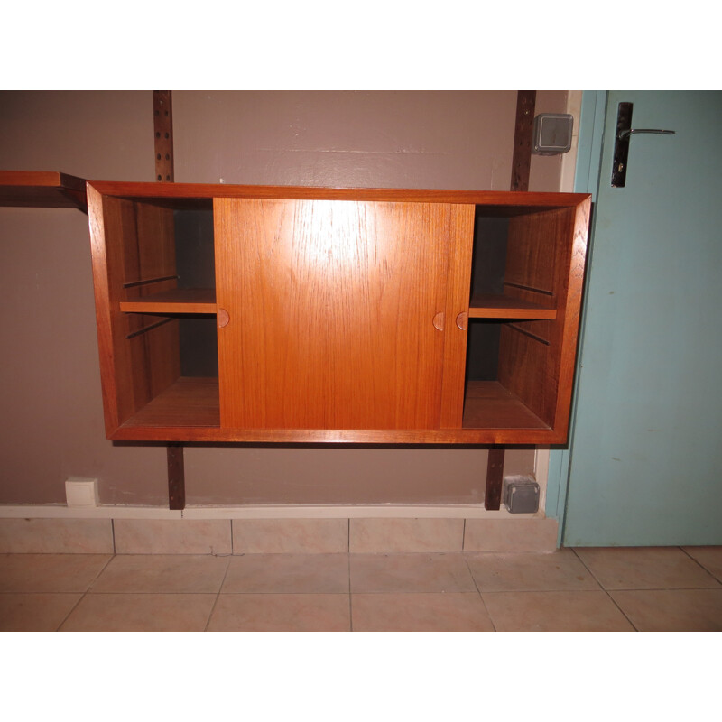 Scandinavian wall unit in teak, Poul CADOVIUS - 1960s