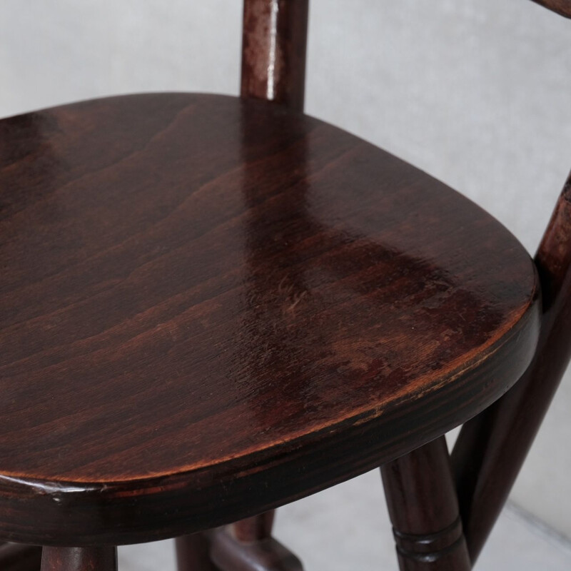 Pair of vintage wooden bar stools, Belgium 1970s