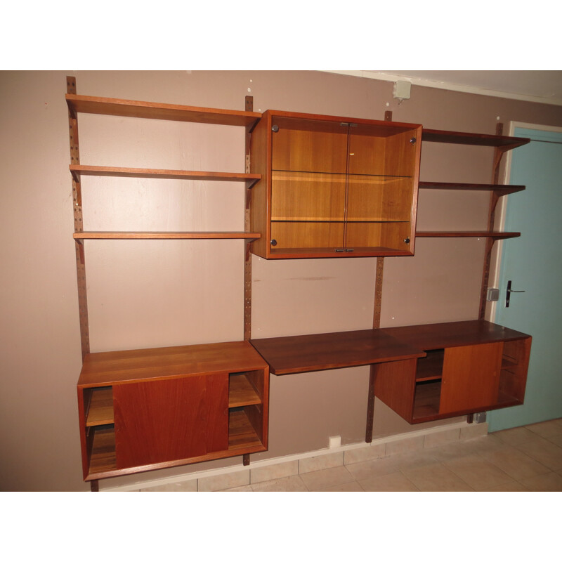 Scandinavian wall unit in teak, Poul CADOVIUS - 1960s