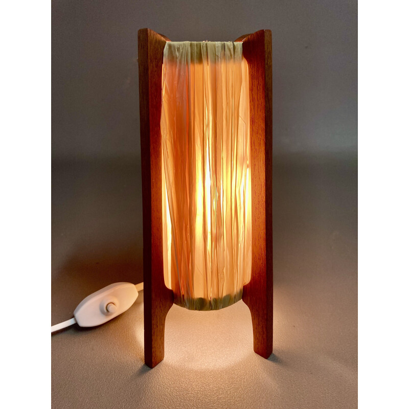 Scandinavian vintage teak lamp, 1950