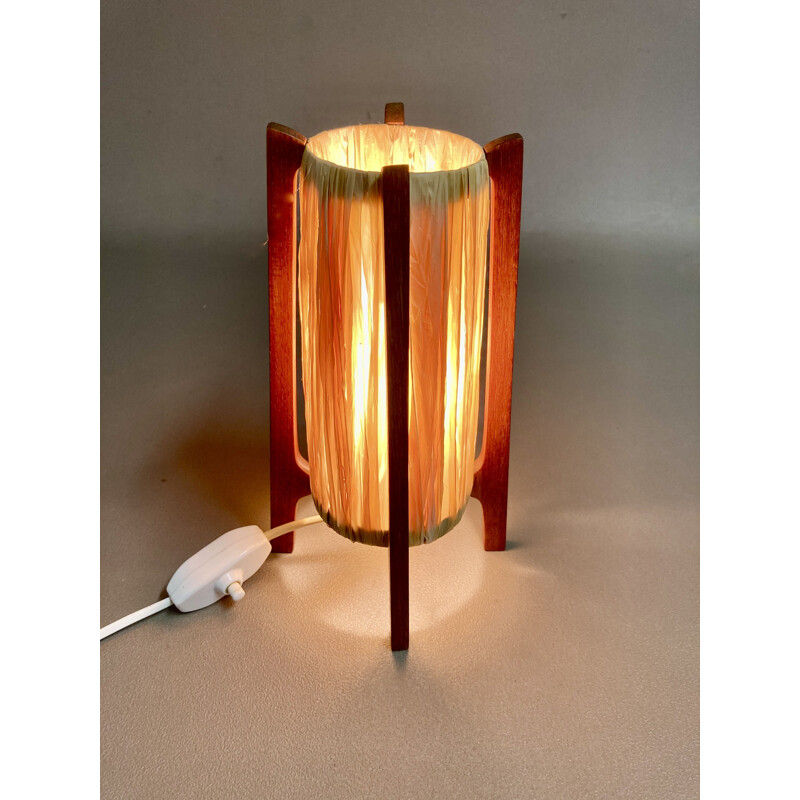 Scandinavian vintage teak lamp, 1950