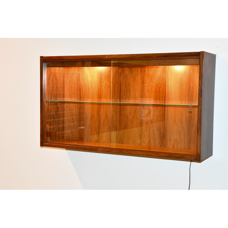 Pair of vintage rosewood display cases, 1960