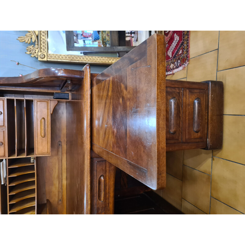Vintage American walnut and mahogany desk