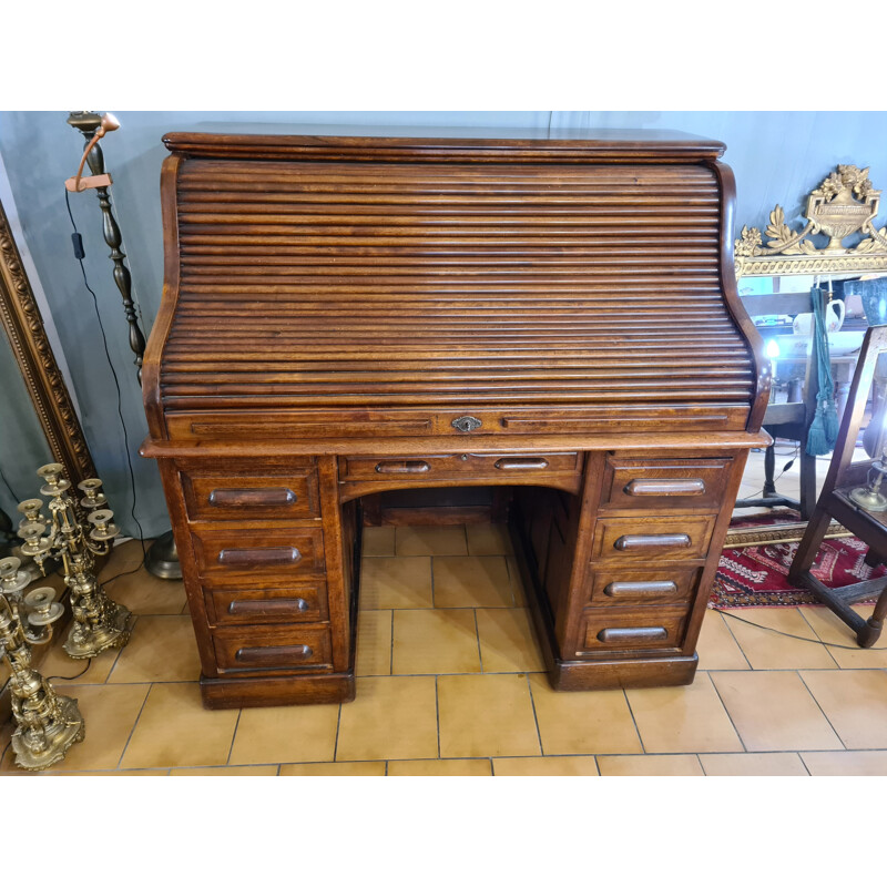 Vintage American walnut and mahogany desk